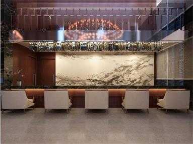酒店大堂木飾面效果圖